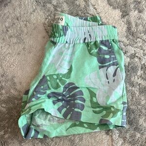 HIHO Womens Green Leaf Print Shorts XS